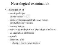 Neurological Examination