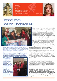 Report from Sharon Hodgson MP