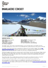 Dhaulagiri C Dhaulagiri Circuit