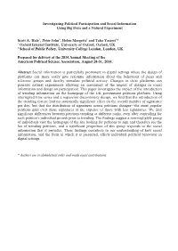 Investigating Political Participation and Social Information Using Big Data and a Natural Experiment