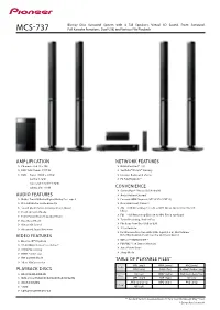 MCS-737 Full Karaoke Functions, Dual USB, and Various File Playback