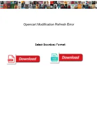 Opencart Modification Refresh Error