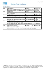 Sydney Program Guide
