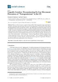 Ungodly Genders: Deconstructing Ex-Gay Movement Discourses of “Transgenderism” in the US