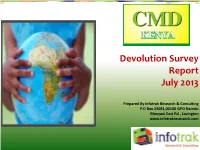 Devolution Survey Report July 2013