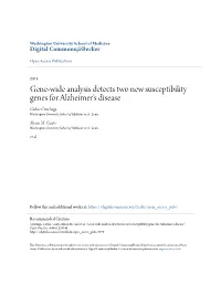 Gene-Wide Analysis Detects Two New Susceptibility Genes for Alzheimerâ