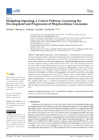Hedgehog Signaling, a Critical Pathway Governing the Development and Progression of Hepatocellular Carcinoma
