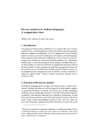 Inverse Markers in Andean Languages: a Comparative View