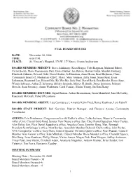 1 FULL BOARD MINUTES DATE: November 20, 2008 TIME