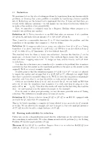 11 Reductions We Mentioned Above the Idea of Solving Problems By