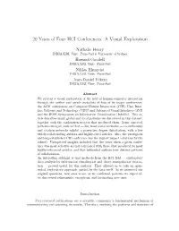 20 Years of Four HCI Conferences: a Visual Exploration
