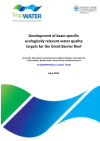 Basin-Specific Ecologically Relevant Water Quality Targets for the Great Barrier Reef