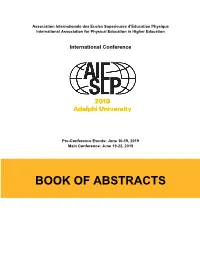 BOOK of ABSTRACTS KEYNOTES Building Bridges for Physical Activity and Sport