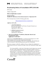 Broadcasting Notice of Consultation CRTC 2010-548