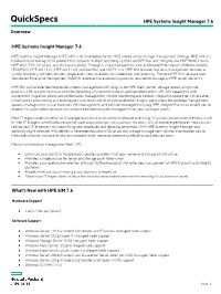 HPE Systems Insight Manager 7.6 Overview
