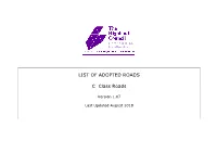 LIST of ADOPTED ROADS C Class Roads