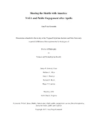 NASA and Public Engagement After Apollo
