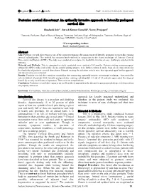 Posterior Cervical Discectomy: an Optimally Invasive Approach to Laterally Prolapsed Cervical Disc