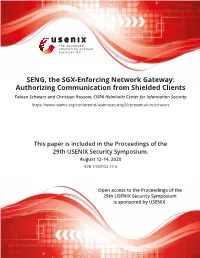 SENG, the SGX-Enforcing Network Gateway