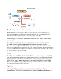 Stereochemistry the Different Types of Isomers. Stereochemistry Focuses