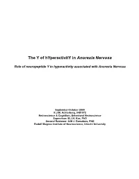 The Why of Hyperactivity in Anorexia Nervosa