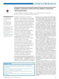 A Guide to Systematic Review and Meta-Analysis of Prediction Model Performance