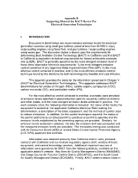 Appendix B Supporting Material for BACT Review for Electrical Generation Technologies
