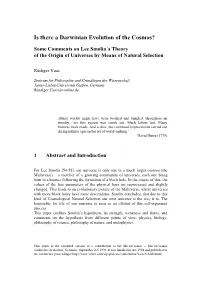 Is There a Darwinian Evolution of the Cosmos?