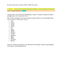 Overseas Study Tour for Senior Management (Optional) - Cost Not Included in the Fee Proposal Task 15.1- Purpose of the Study Tour (TECH-3)