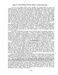 Paul's Concluding Words Before King Agrippa