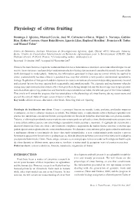 Physiology of Citrus Fruiting
