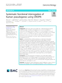 Systematic Functional Interrogation of Human Pseudogenes Using Crispri