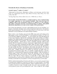 Towards the Theory of Hardness of Materials
