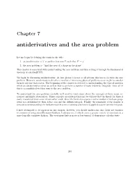 Antiderivatives and the Area Problem