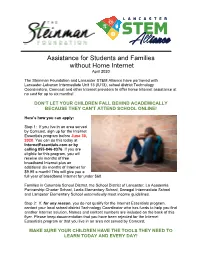 Assistance for Students and Families Without Home Internet April 2020