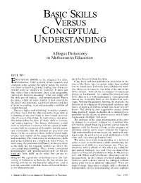 Basic Skills Versus Conceptual Understanding