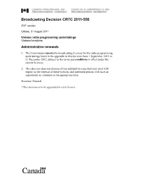 Broadcasting Decision CRTC 201-558