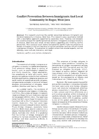 Conflict Prevention Between Immigrants and Local Community in Bogor, West Java