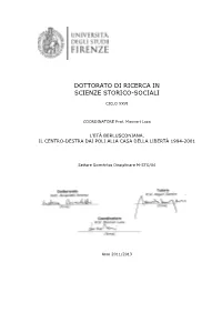 Dottorato Di Ricerca in Scienze Storico-Sociali