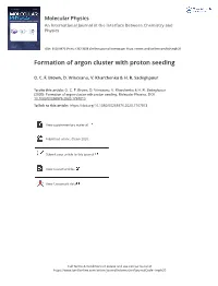 Formation of Argon Cluster with Proton Seeding