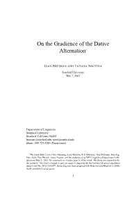 On the Gradience of the Dative Alternation0