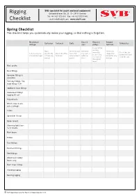 Rigging Checklist