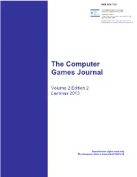 The Computer Games Journal Ltd Registered Company No