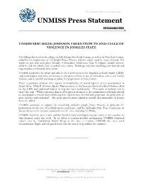 UNMISS Press Statement