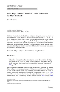 What Maya Collapse? Terminal Classic Variation in the Maya Lowlands
