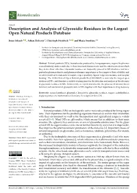 Description and Analysis of Glycosidic Residues in the Largest Open Natural Products Database