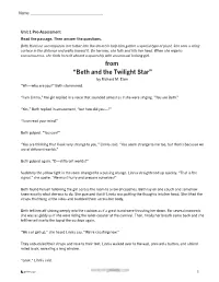 From “Beth and the Twilight Star” by Richard M