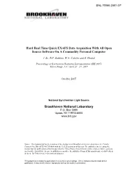 Hard Real Time Quick EXAFS Data Acquisition with All Open Source Software on a Commodity Personal Computer Brookhaven National L