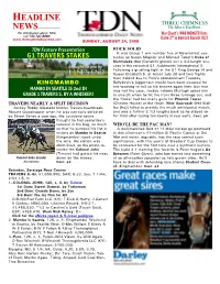 HEADLINE NEWS • 8/24/08 • PAGE 2 of 17 TDN Feature Presentation