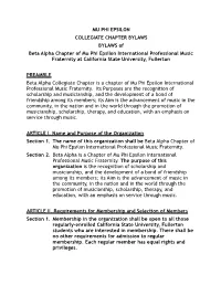 Mu Phi Epsilon International Bylaws